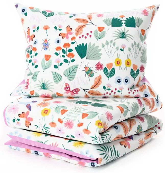 Krepové obliečky do postieľky Renforcé LUNETTA ružové Rozmer obliečky: 45 x 65 cm | 90 x 140 cm