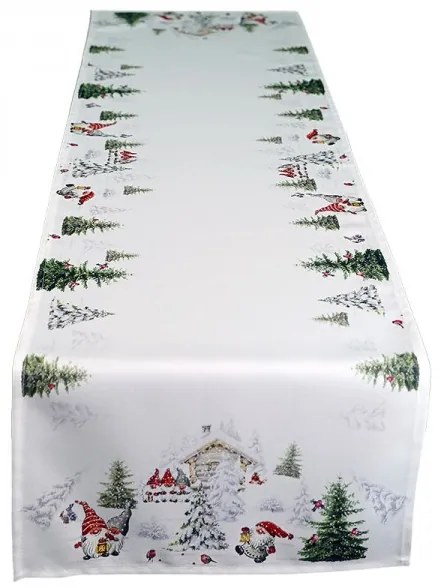 Obrus Škriatkovia v snehu 40x140 cm