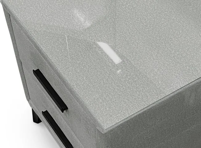 Nočný stolík s 2 zásuvkami Joy, svetlo šedá látka