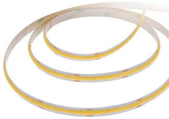 SOLIGHT COB LED pásik, sada s adaptérom, vypínač, 5m, 8W/m, 800lm/m, teplá biela