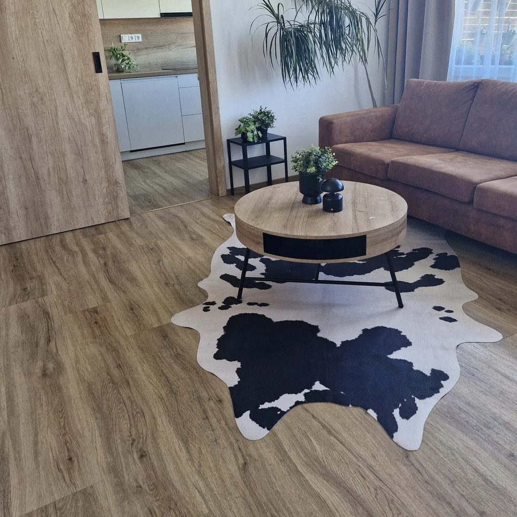 Obsession, Kusový koberec Toledo 190 black white, 155x190 tvar kožušiny, čiernobiela, chodba / predsieň