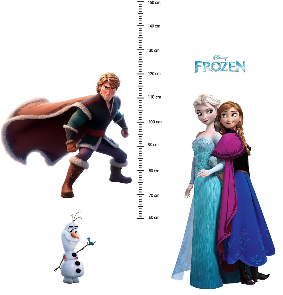 PIPPER. Samolepka na stenu "Detský meter - Elsa a Anna 2"