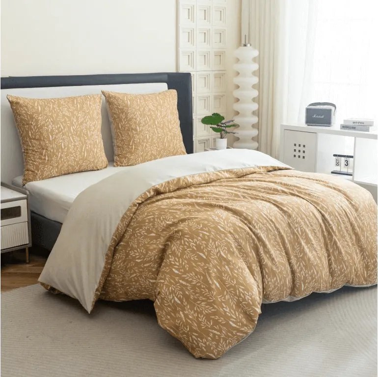 Mikroflanelové obliečky KOSTAR žlté Rozmer obliečky: 2 ks 70 x 90 cm | 200 x 220 cm