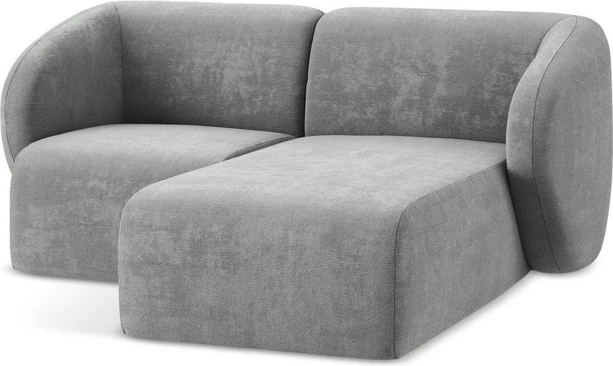 Sivá ženilková rohová pohovka (pravý roh/s leňoškou) Lani – Makamii