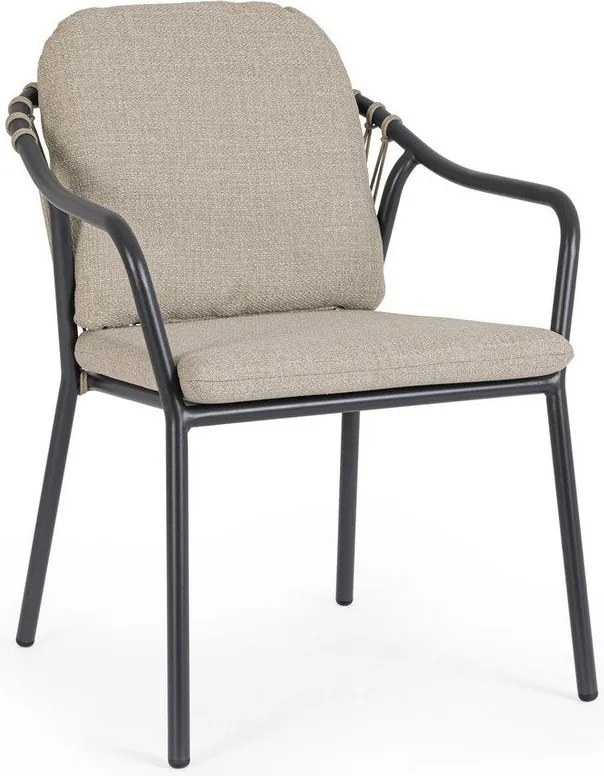 Svetlohnedá kovová záhradná stolička Edvige – Bizzotto