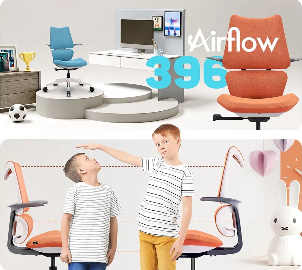 Ergonomická detská stolička MOSH Airflow 396 – oranžová