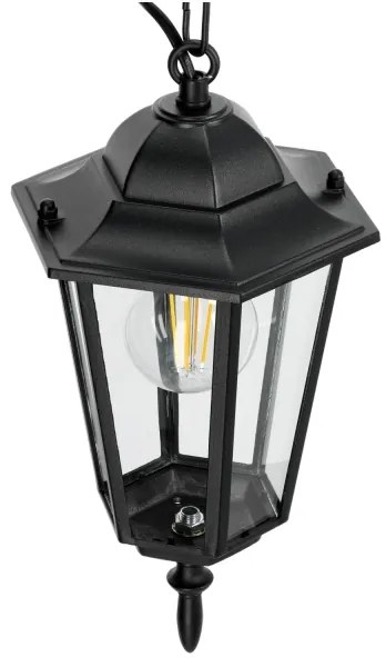Vonkajší luster na reťazi 1xE27/60W/230V čierna
