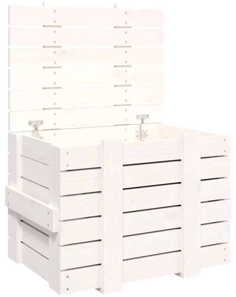 vidaXL Úložný box biely 58x40,5x42 cm masívna borovica