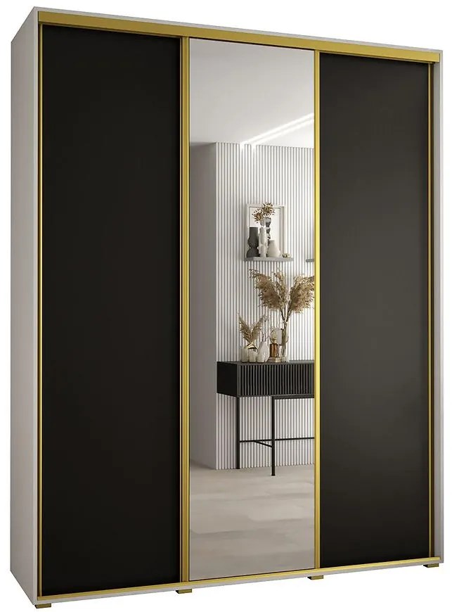 Skriňa 45 Canaris 3 190 biela/čierna/gold