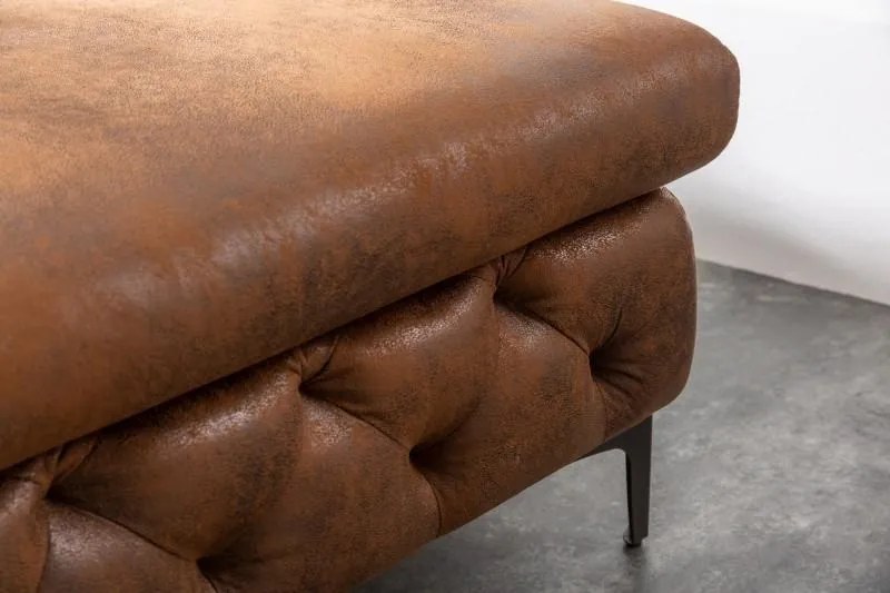 Invicta Interior - Rohová pohovka Chesterfield MODERN BAROQUE 275 cm pravá, starožitná hnedá