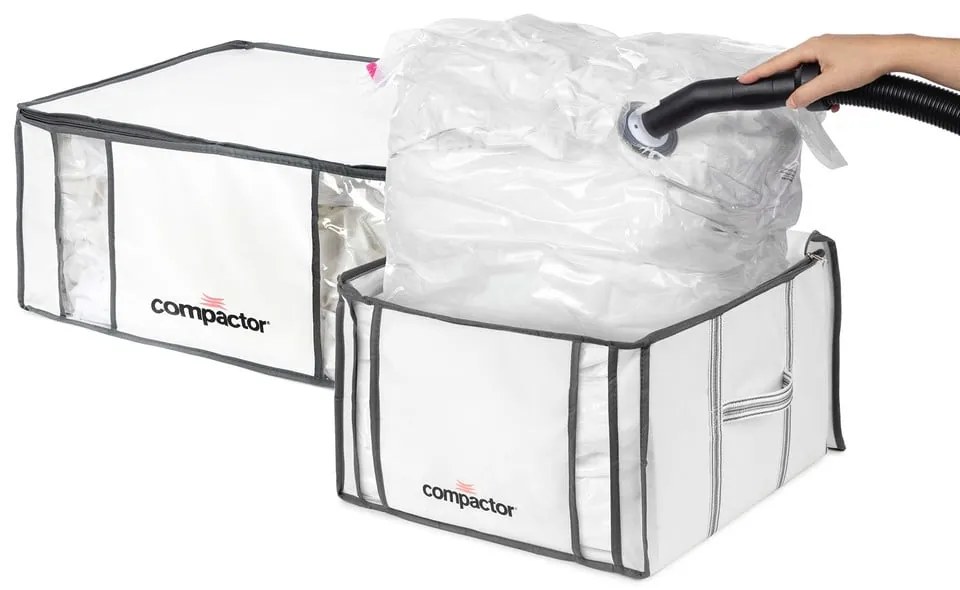 Vákuové vystužené látkové úložné boxy na oblečenie v súprave 2 ks 50x65x27 cm Life – Compactor