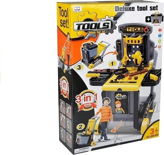 LEAN Toys Stolný vozík DIY Workshop 3v1