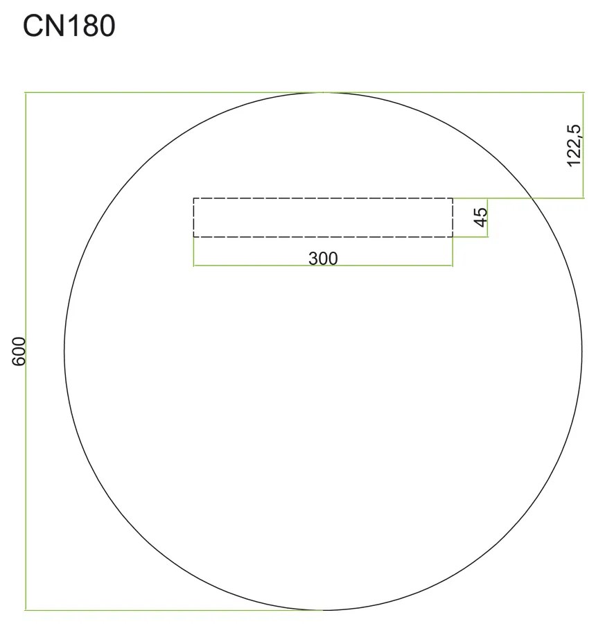 Mereo Mereo, Zrkadlo okrúhle pr. 60 cm, MER-CN180