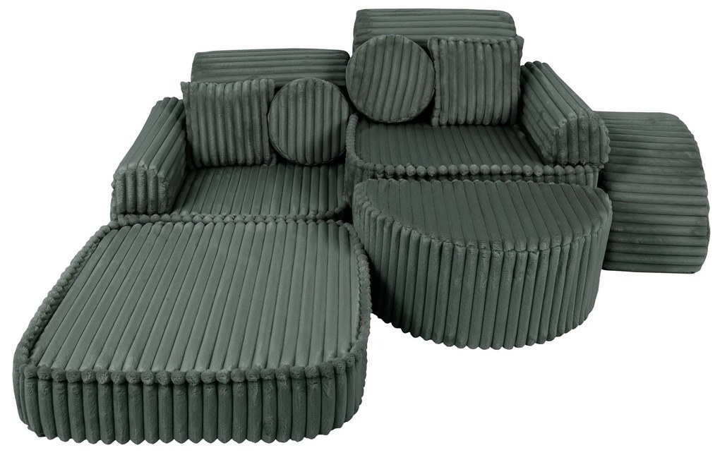 MeowBaby® Churros detská pohovka Max, Pine Forest Green