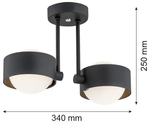 Argon 7089 - Luster na tyči MASSIMO PLUS 2xG9/6W/230V čierna