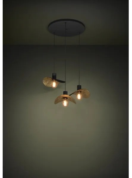 Eglo 390395 - Luster na lanku SACEDA 3xE27/40W/230V čierna/zlatá