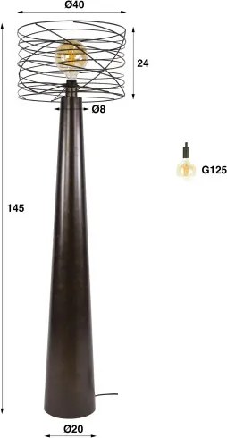 Stojaca lampa 79-69 Curl 1L  - Komfort-nábytok