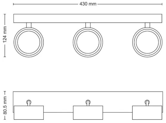 Philips - LED Bodové svietidlo BRACIA 3xLED/5,5W/230V biela