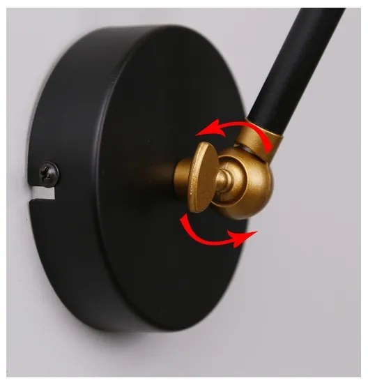 Nástenná lampička TRUCK 1xE27/40W/230V zlatá/čierna