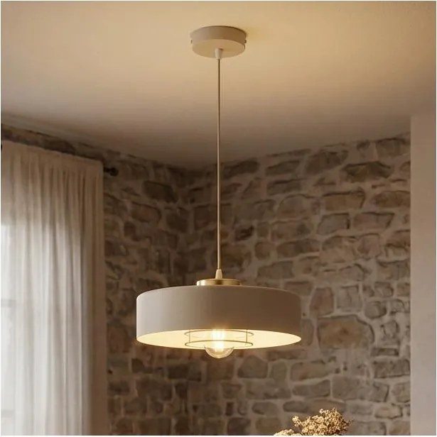 Brilagi - Závesný luster na lanku SPRING 1xE27/60W/230V pr. 30 cm béžová/zlatá