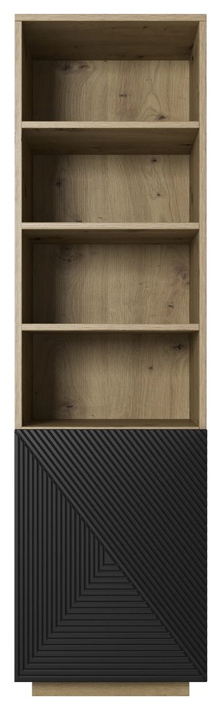 Regál Asha 50 cm - artisan / čierny mat
