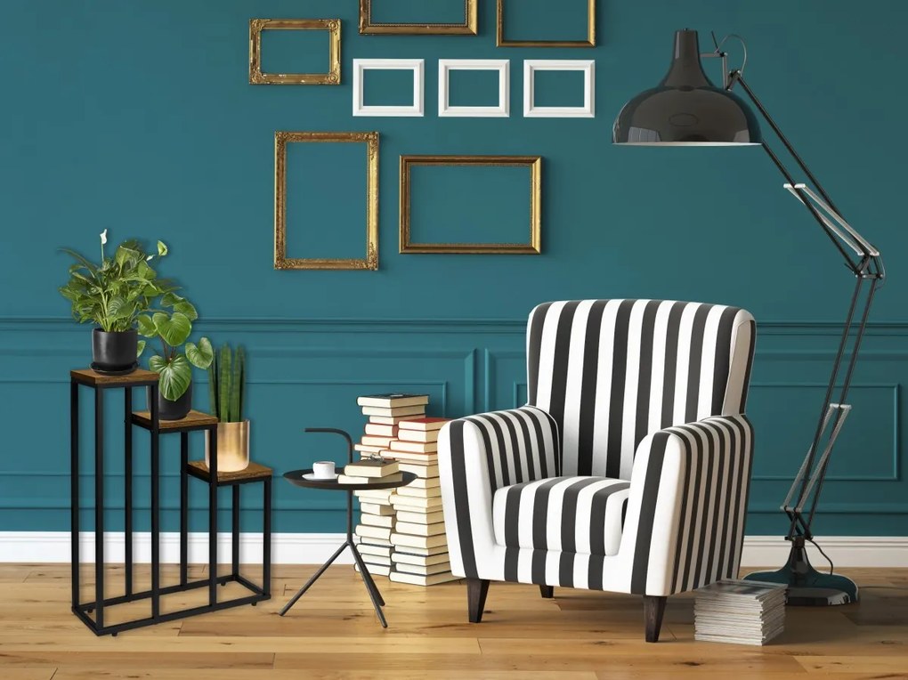 Stojan na kvety Loren hnedý/čierny