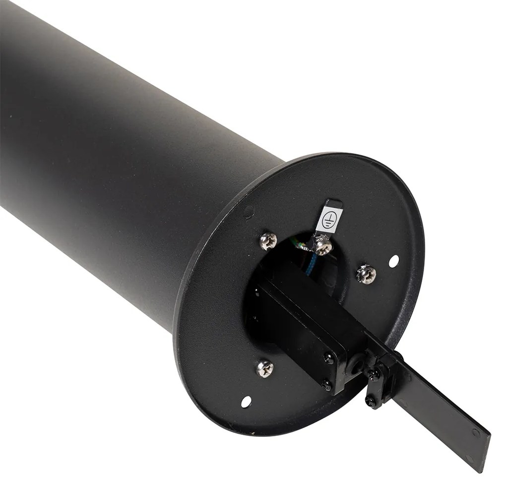 Vonkajšia stojaca lampa čierna s dymovým tienidlom 50 cm - Odense