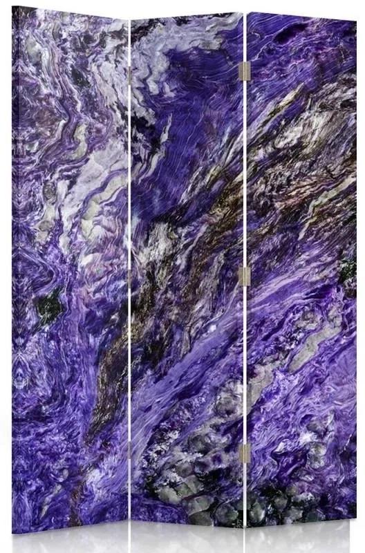 Ozdobný paraván Abstraktní fialová - 110x170 cm, trojdielny, obojstranný paraván 360°