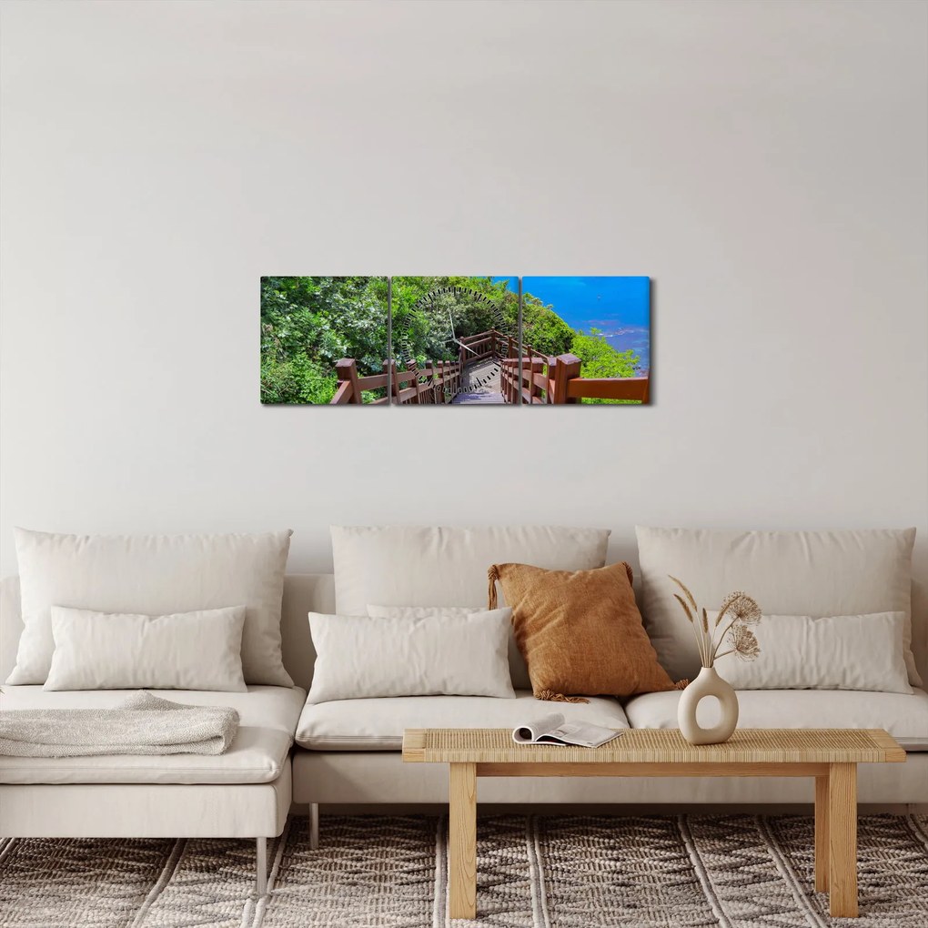 Obraz - Panoráma (s hodinami) (90x30 cm)
