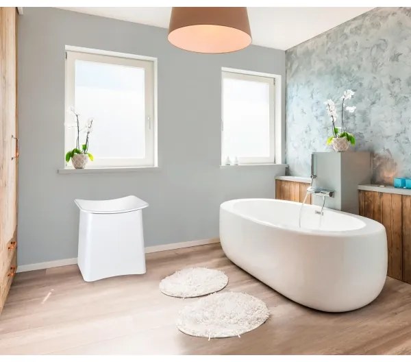 WENKO 22949100 - Stolička WING 45x48 cm biela/čierna