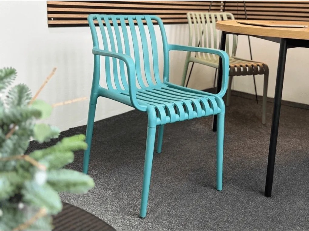 Plastová stolička TREGO s opierkami, antracitová