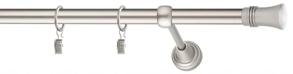 Dekorstudio Chrómová matná jednoradová garniža CAPRI 19mm Dĺžka: 140cm, Typ uchytenia: Držiak modern, Typ príslušenstva: Bez príslušenstva