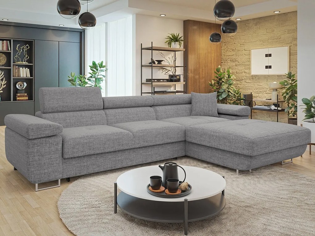 Rohová rozkladacia sedačka v tvare L Torezio Mini, Dostupné poťahy: Soft 066 + Lux 03 ekokoža, Strana: ľavá