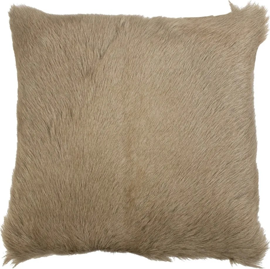 Hnedý štvorcový vankúš z kozej kože - 40 * 40 * 10cm