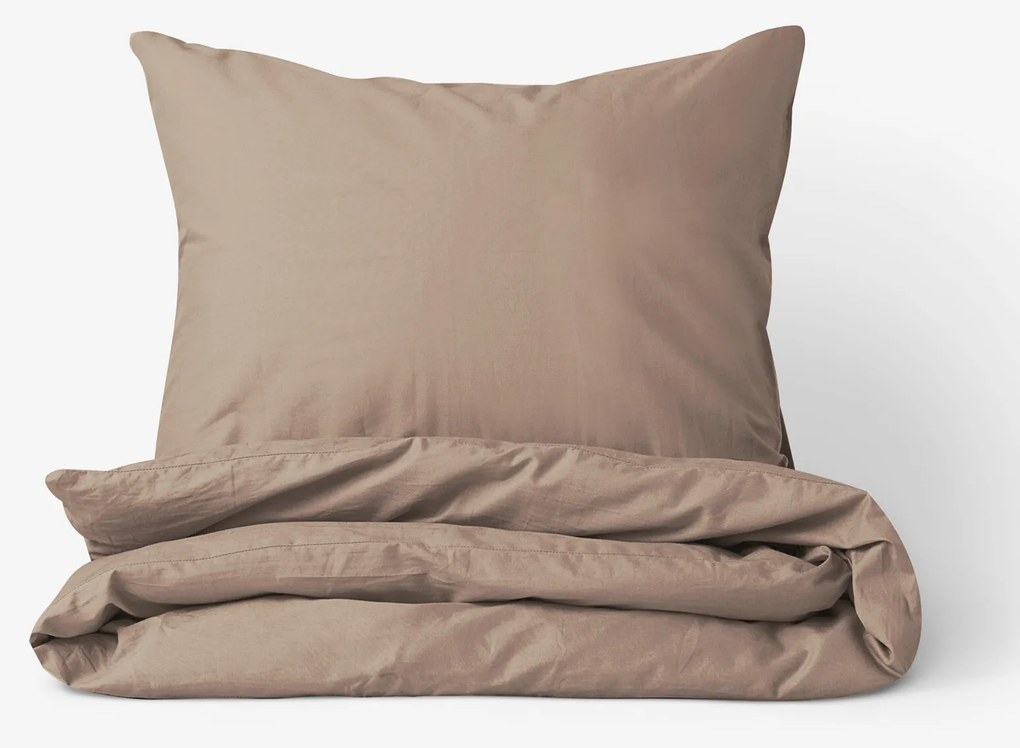 Goldea bavlnené posteľné obliečky - kávové hnedé 140 x 220 a 70 x 90 cm