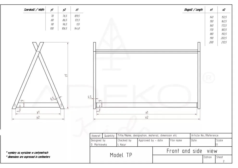 Domčeková posteľ z borovicového dreva Adeko Mila TP, 90 × 200 cm