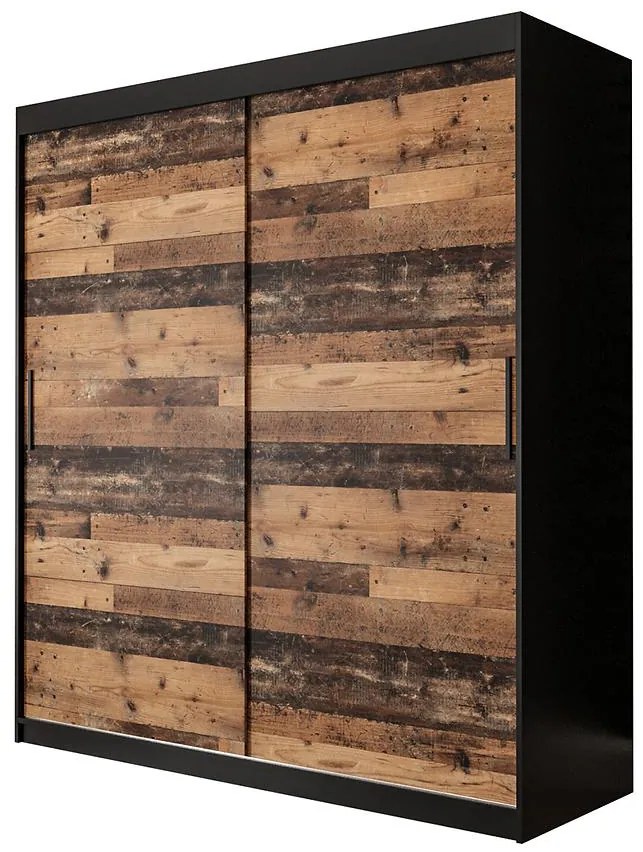 Skriňa Old Wood T 180 Čierna/Old Style