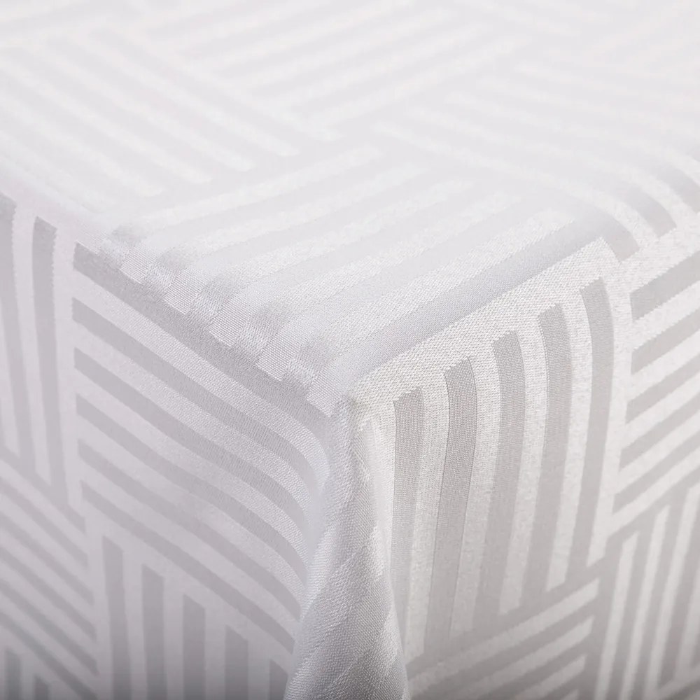 Biante Dekoračný behúň na stôl Monako PM-124 Pruhovaná šachovnica biela 35x180 cm