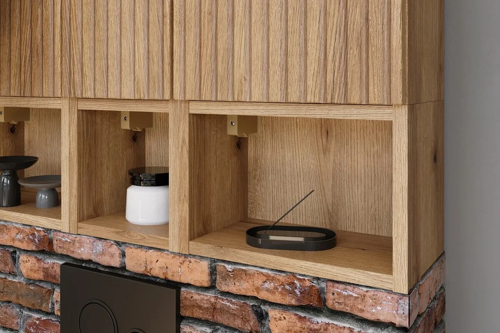 Závěsný horní koupelnový regál UNI 83-40-20 dub coast evoke