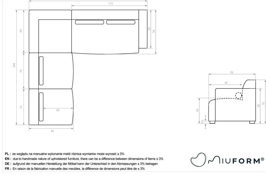 Svetlozelená rohová pohovka (ľavý roh) Flex Felix – Miuform
