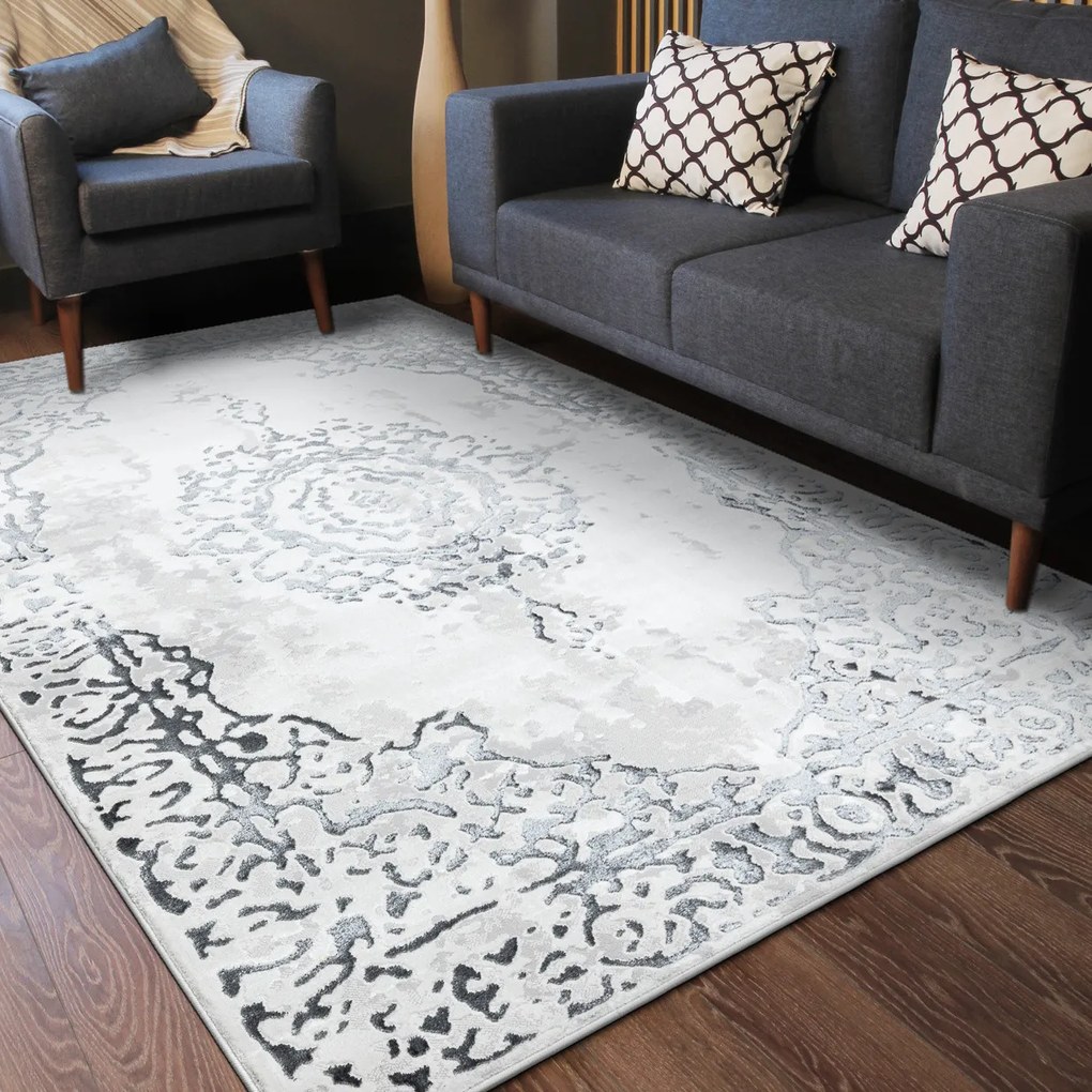 Kusový koberec Allure 1961 white/grey, 140x190, šedá, kancelária, Dywany Łuszczów