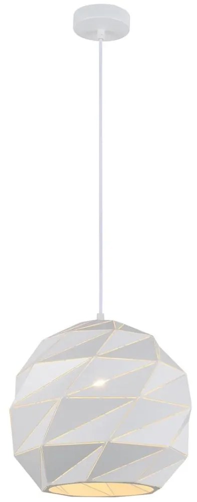 Italux ITALUX PND-2424-1L-WH - Luster na lanku PALERMO 1xE27/40W/230V pr. 32 cm biela IT0592