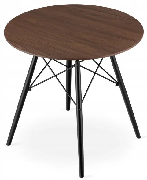 Jedálenský stôl TODI jaseň 80 cm s tromi stoličkami LAGO zamatové sivé