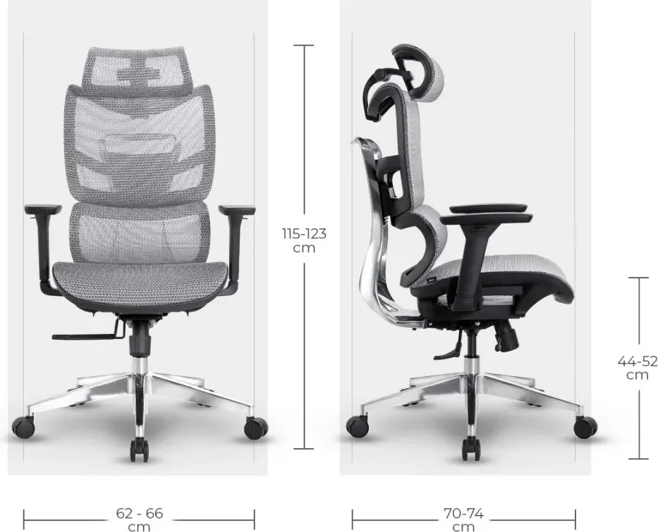 Ergonomická sieťovaná kancelárska stolička MOSH Airflow 690 – čierno-biela