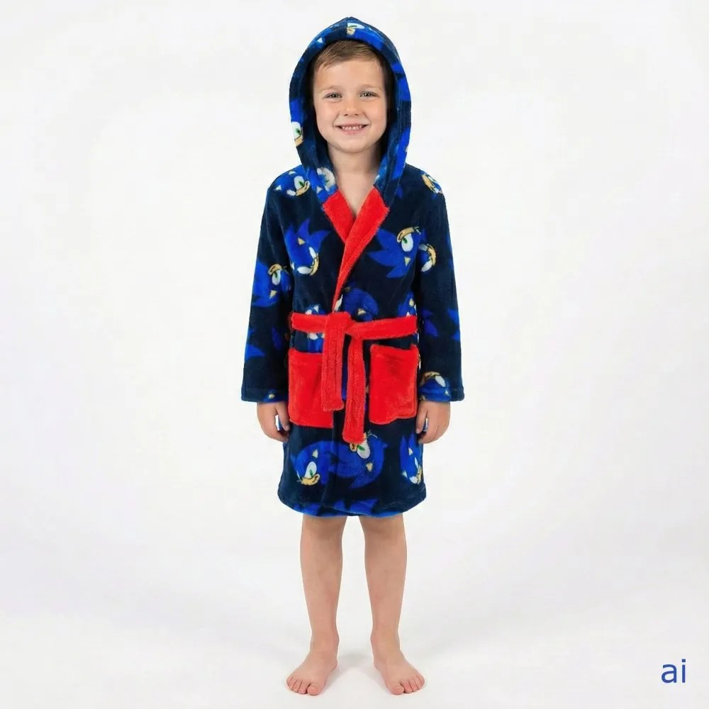 Chlapčenský župan s kapucňou Ježko Sonic, EU 104 Čierna