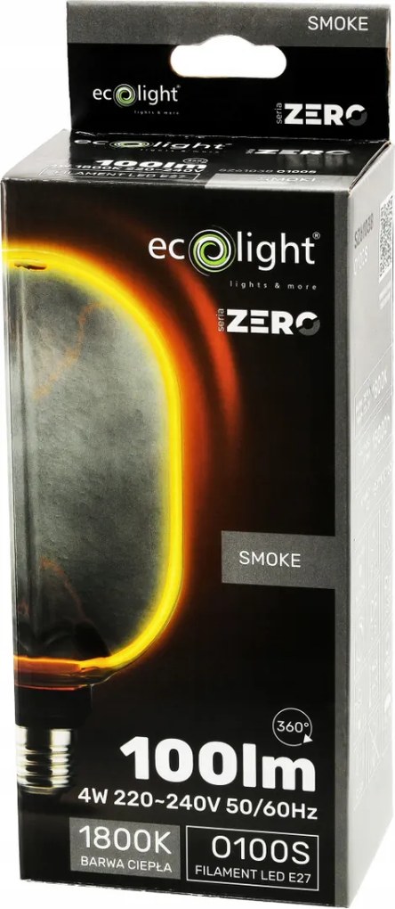 ECOLIGHT Dekoratívna LED žiarovka E27 4W 100lm O100 - rada ZERO