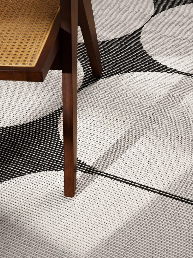 Kusový koberec Duet Bowen 106244 Black/White - na von aj na doma, 200x290, čiernobiela, chodba / predsieň, NORTHRUGS