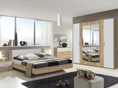 Zostava spálne Nora 180x200 cm, doskový dub/biela%