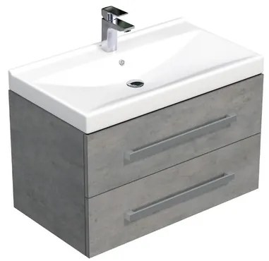 Kúpeľňová skrinka s umývadlom SAT Cube Way 80x53x46 cm betón mat CUBE46802BEVER, 1 ks