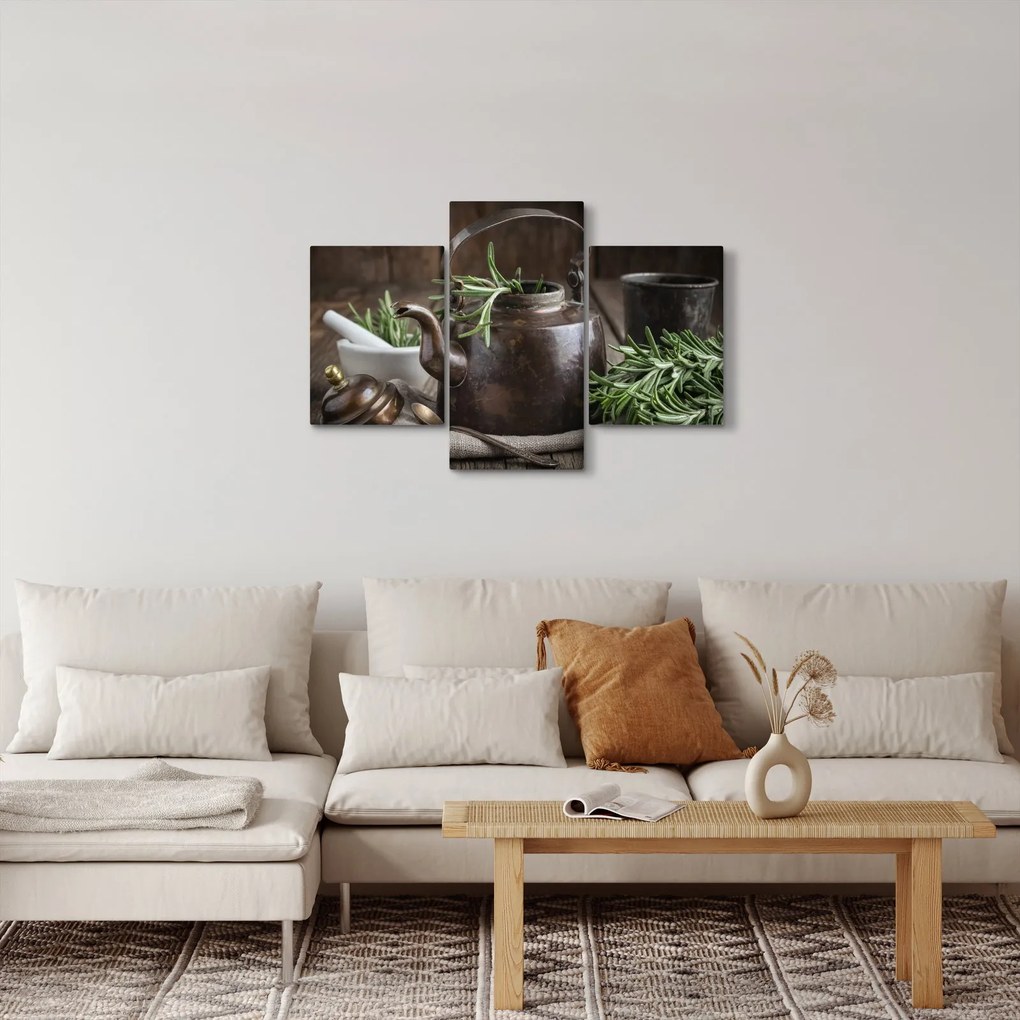 Obraz - Kanvička s rozmarínom (90x60 cm)